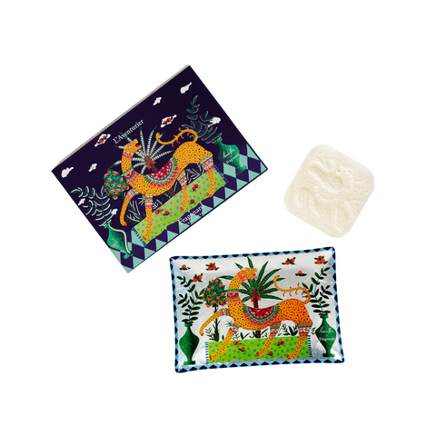 Fragonard L'Aventurier Savon et Porte Savon. Navidad Oro y Luz